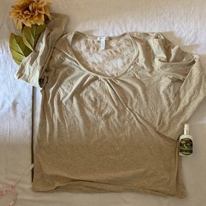 LONG SLEEVED SHIRT WITH LACE BACK YOKE